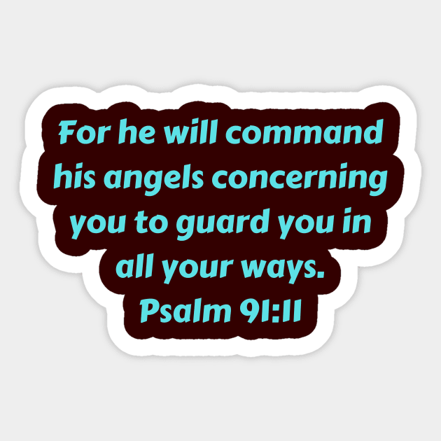 Bible Verse Psalm 91:11 Sticker by Prayingwarrior